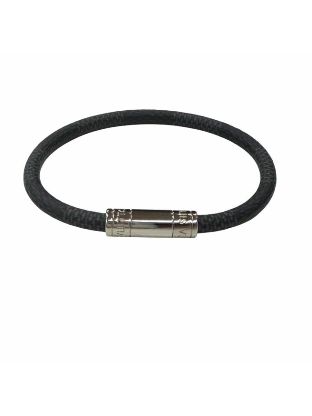 Louis Vuitton Damier Graphite Bracelet Bangle Black Silver - Picture 2 of 6